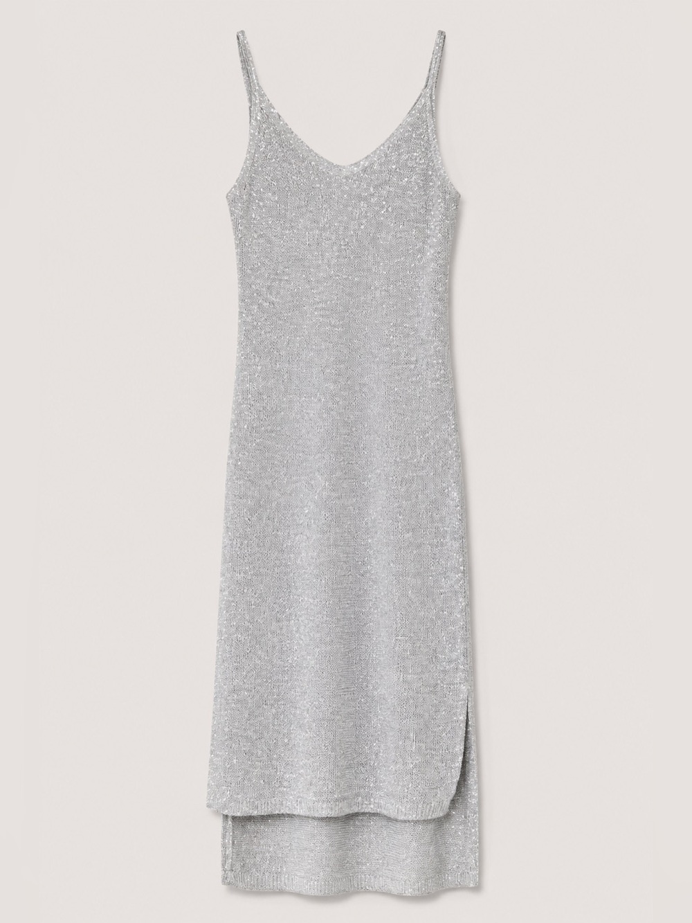 Urban Lux Resort Silver Metallic Knit Beach Cover-Up Dress - S/M - NWOT